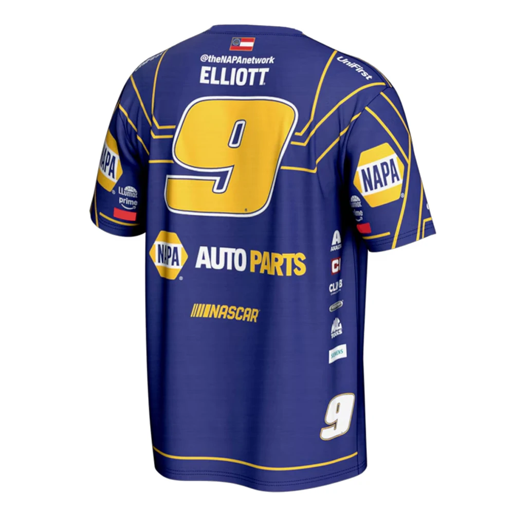Chase Elliott # 9 UniFirst NASCAR Racing T-Shirt, Herren Damen Schnelltrocknend Atmungsaktiv Motorsport Fan Streetwear Tee – Detail 7