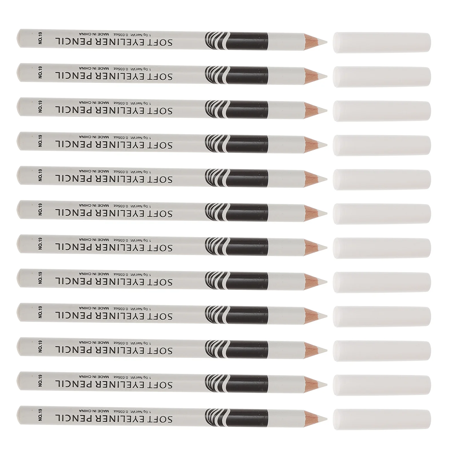 12Pcs Ultra-Smooth White Eyeliner Pencils for Precision Eye Line and Corner Highlight Waterproof Long-Wearing Makeup Eyeshadow
