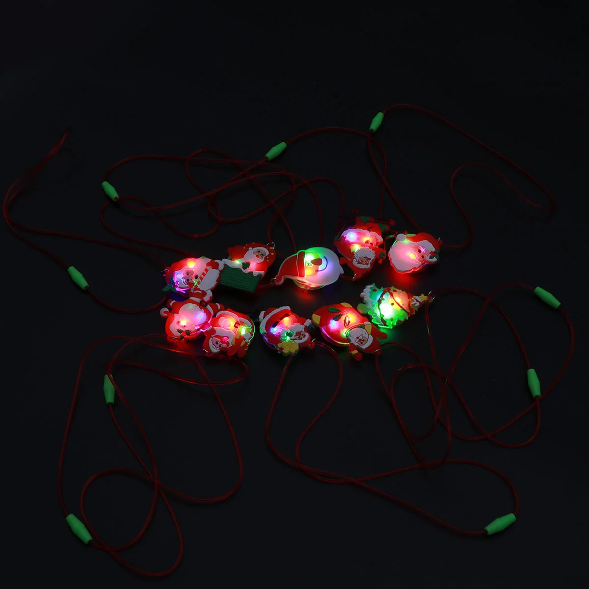 

9Pcs LED Light Up Necklaces Creative Christmas Pendant Personalized Party Favor Gifts for Kids Adults Festival Decoration