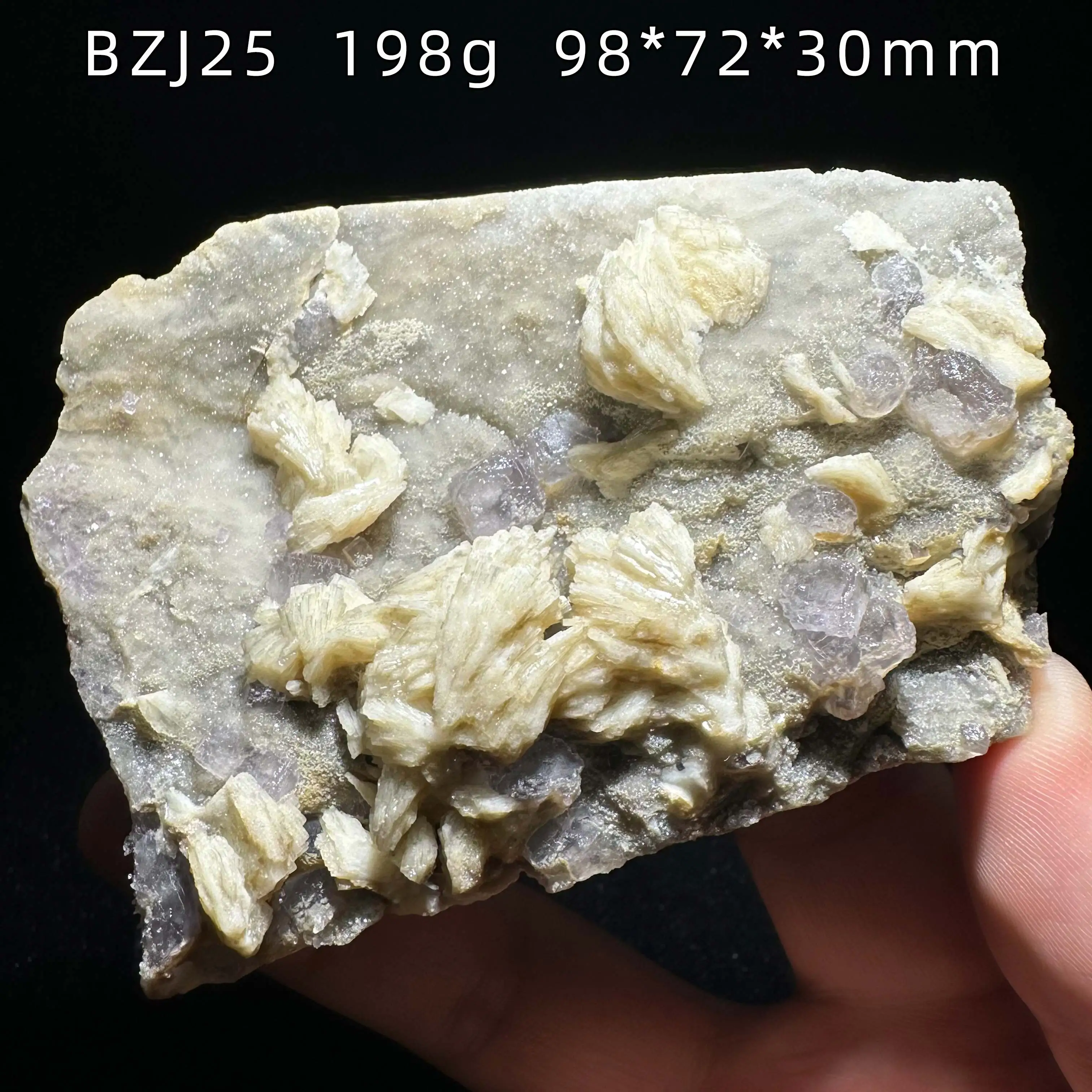 Natural Crystal Cluster White Barite and fluorite coexist Raw Mineral Specimen Quartz Rock Healing Stone Home Decor Gift