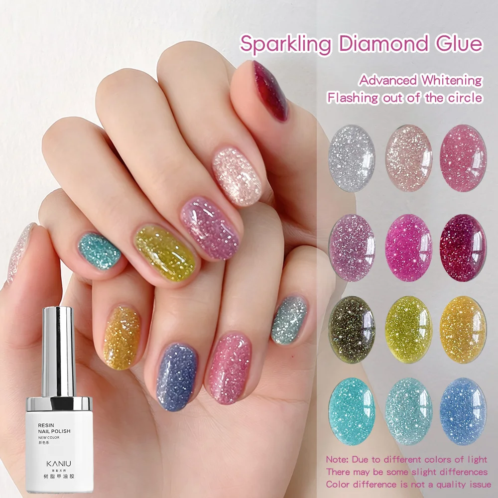 12 Colors Dense Diamond Paste Gel Varnish White Flash Chunky Diamond Gel Crushed Diamond Soak Off UV Gel Nail Decoration 12ML