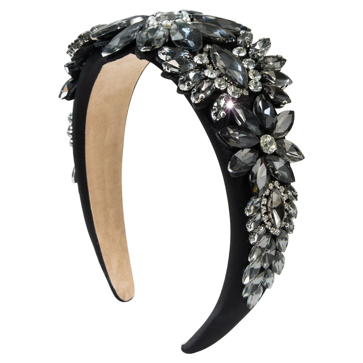 Baroque Heavy Industry Hair Accessories Super Flash Crystal Flower Glass Drill Bit Hoop Women's Fashion Retro Sponge Hair Access 5