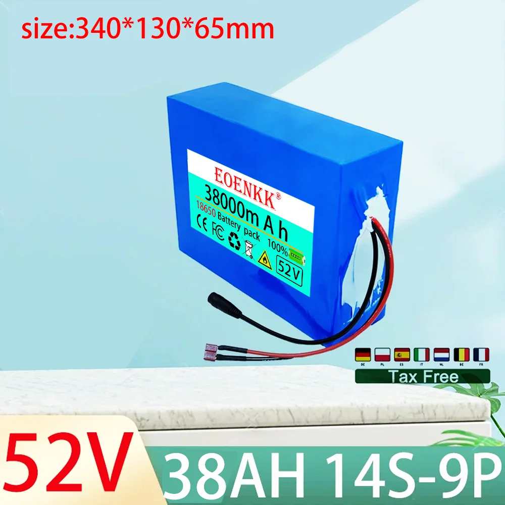 52V 45Ah 18650 14S9P Lithium Ion Battery Pack 2000W Power Tool Batteries Outdoor Backup Batteries With 40A BMS