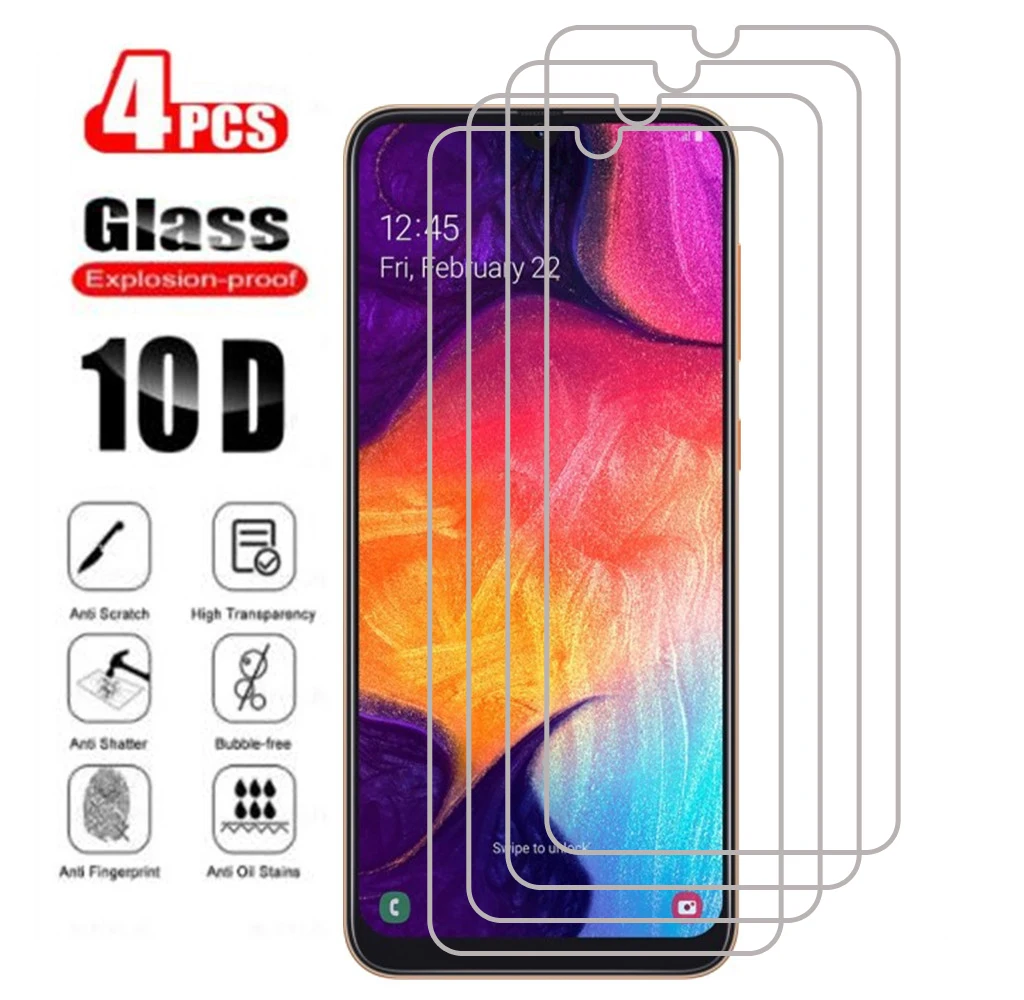 4pcs Vidro Temperado Para Samsung Galaxy A71 A51 A8 A6 J4 J6 Plus 2018 Tela de Vidro De Proteção Para Galaxy A9 A5 A7 J2 J7 J8 Vidro