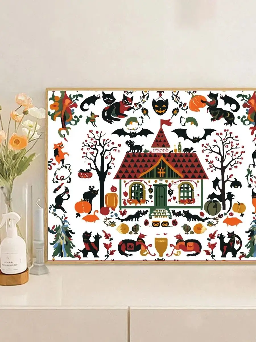1 Stück 30x40 cm/11,8*15,74 Zoll Tierkunstmuster gestempeltes Kreuzstich-Set DIY-Set 11CT/14CT Zubehör Joy Sunday als Geschenk – Detail 1