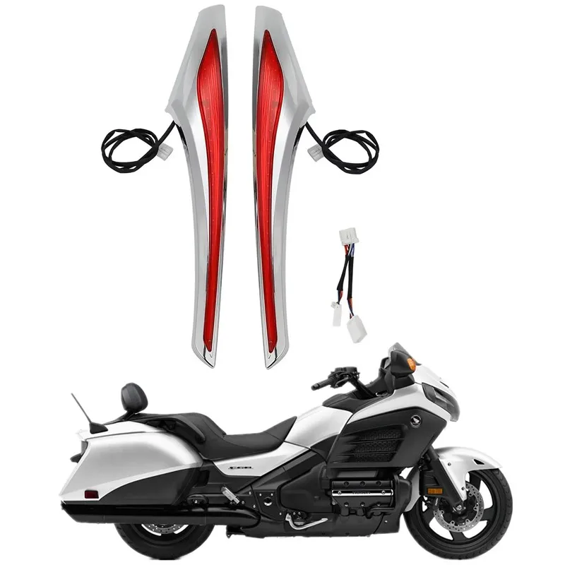 Motorcycle Parts  Saddlebag Accent Swoop Red LED Light Fairing For Honda Gold Wing GL1800 2012-2016  F6B 2013-2015 Chrome