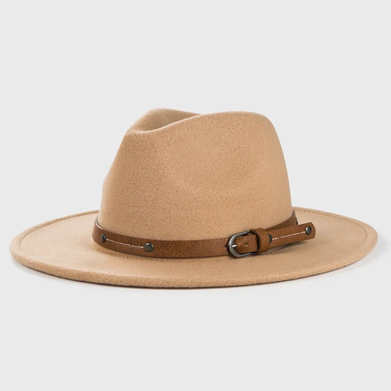 NEWWool Fedora Hut Für Frauen Männer Winter Herbst Mode Kirche Jazz Hüte Viking Britischen Flache Krempe Filz Hut Outdoor Casual Fedoras – Detail 21