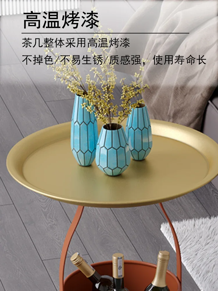  Creative Multi-Functional Bucket Sofa Side Tables Exquisite Iron Art Small Round Light Luxury Storage Coffee Table