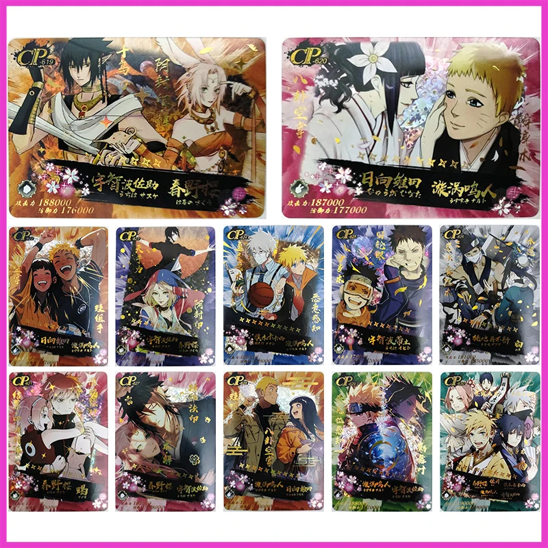 Anime NARUTO Rare CP Refraction Foil Sai Hatake Kakashi Hyuga Hinata Toys for boys Collectible Cards Christmas Birthday Present