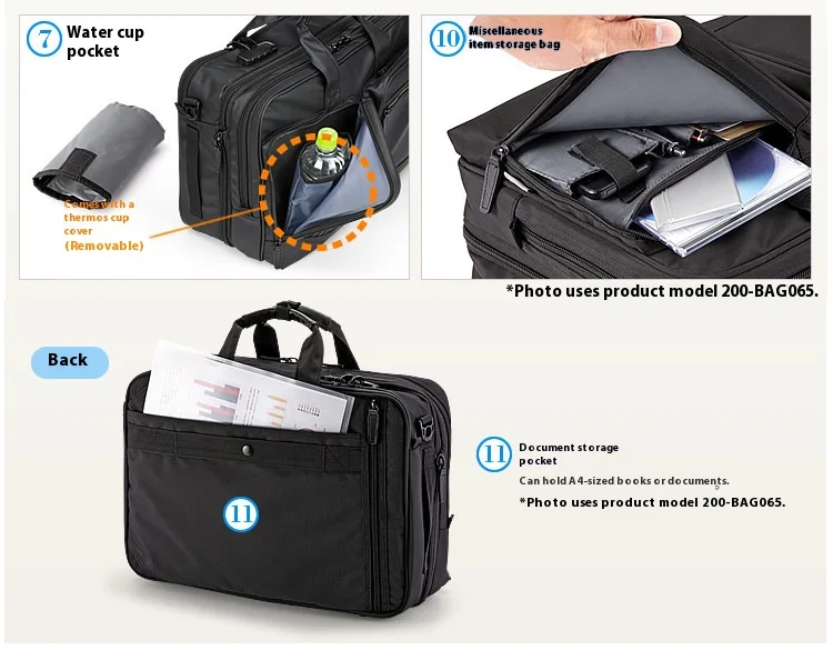 Large Capacitor Bag with Password 3WAY Handheld Double Shoulder Bapa Waterproof Business Nylon Notebook Bag