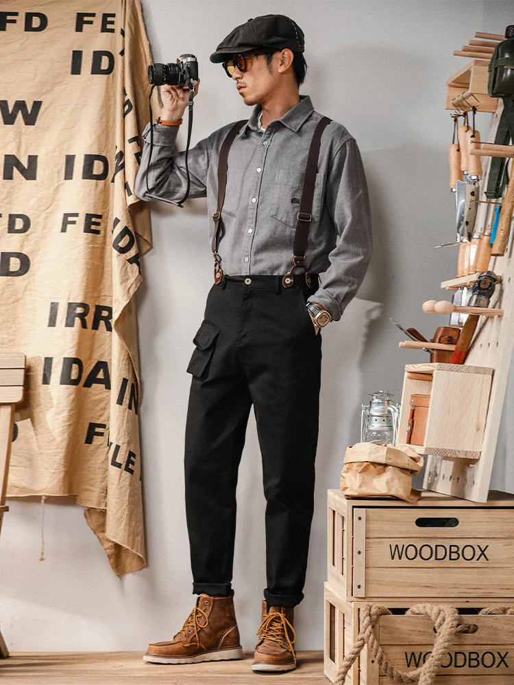 

Модный мужской комбинезон Briti Preppy Sle Rer, повседневный комбинезон с эластичной резинкой на талии, молодежная рабочая одежда, брюки на подтяжках, хлопок, полиэстер...