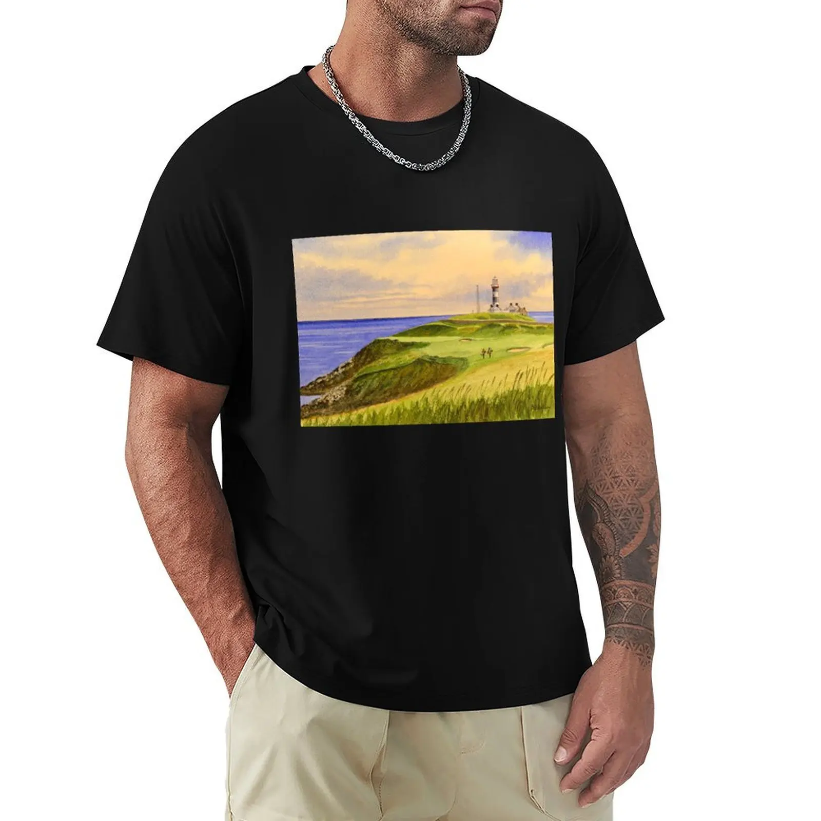 Old Head Golf Course Ireland Hole 4 T-Shirt man t shirts for men T-Shirt