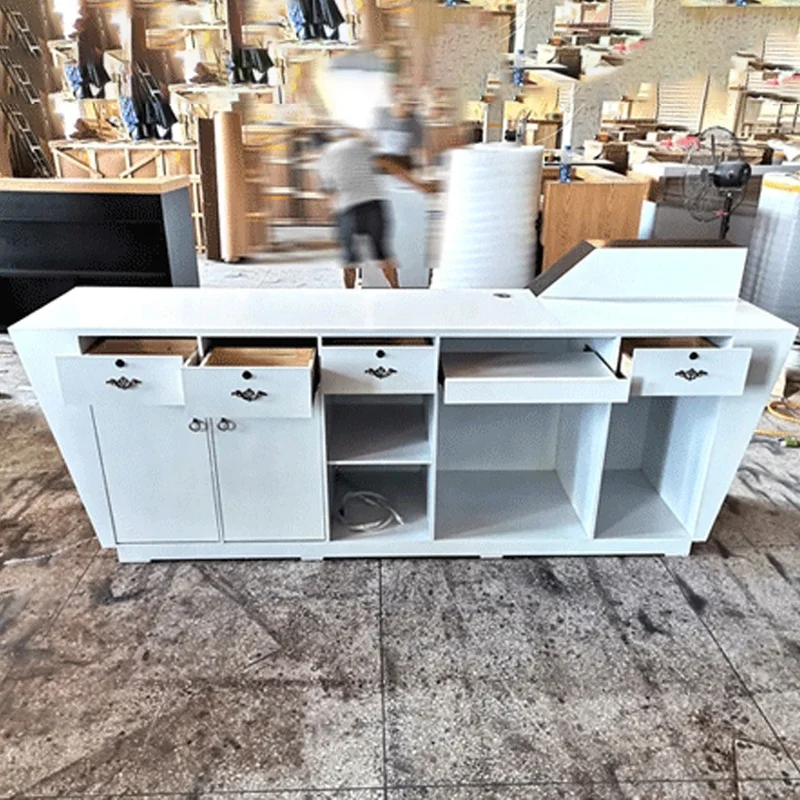 Best-selling Reception Counter Newly Designed White Front Desk Beauty Salon Furniture Small Front Desk