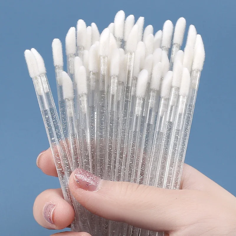 50Pc Pennello per ciglia in cristallo Individuale Lash Rimozione Pulizia Mascara Applicatore Pennelli per trucco Strumento per estensione ciglia trucco