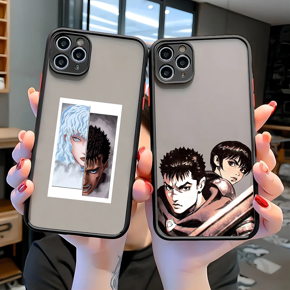 Berserk Guts Hot Anime Phone Case For iPhone 15 14 13 12 11 Mini Pro Max X XR XS Max 7 8 Plus New luxury Matte Clear Back Cover