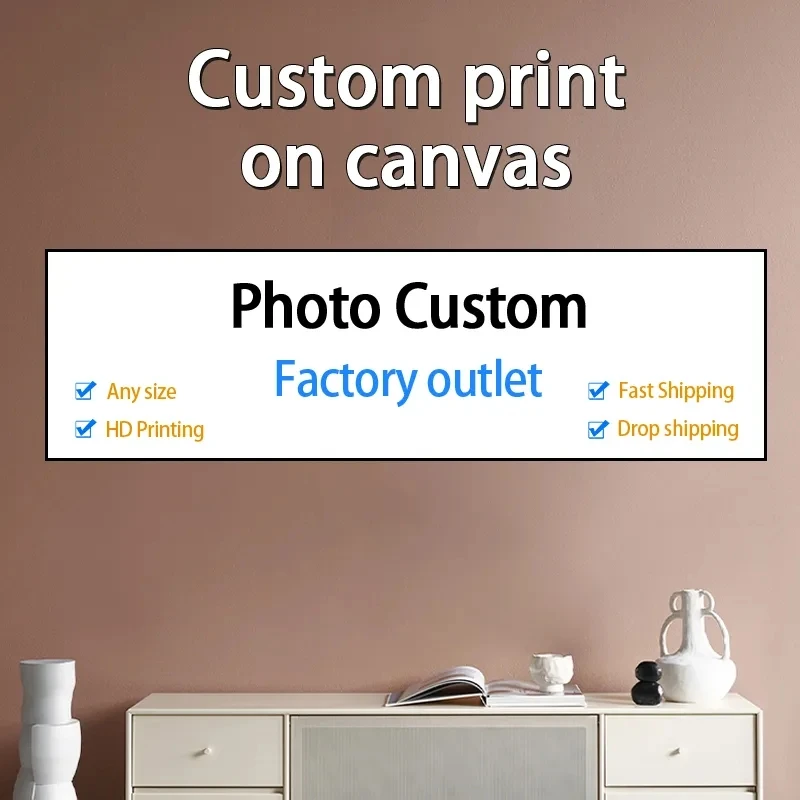 Custom Painting Canvas HD Print Customized Your Picture Personalized Wall Art Poster Photos for Living Room Home Decor