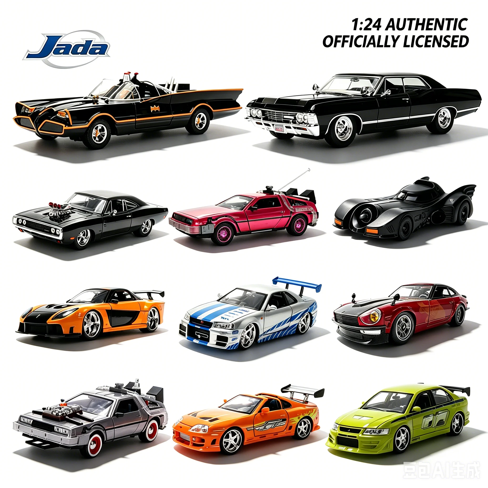 JADA 1:24 Collection DieCast Model Cars – Officially Licensed Vehicles for Collectors Fast & Furious, Batman, Back to the Future
