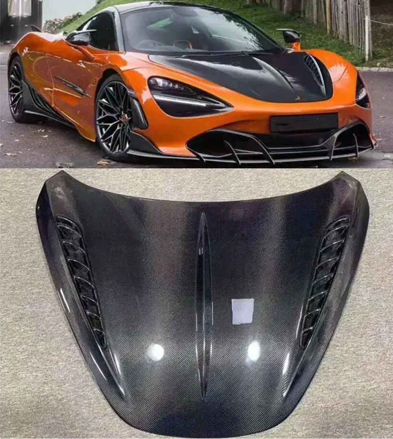 Real Carbon Fiber Front Bumper Engine Hood Bonnet Vent Cover For Mclaren 720S 2017 2018 2019 2020 2021 TOP Style