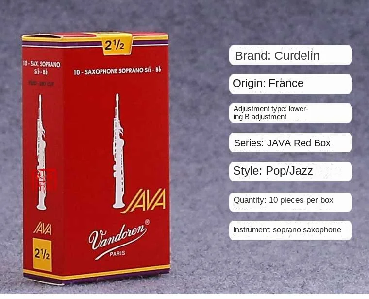 

New Original Vandoren JAVA Red box Bb Soprano Saxophone Reed 2.0/2.5/3.0【10 reeds/box】