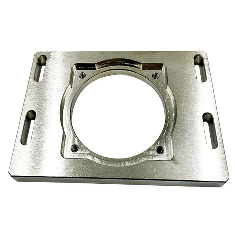 Custom CNC Milling Aluminum Alloy Connection Flange As Machined Adjustable Installation Plate With Long Slots