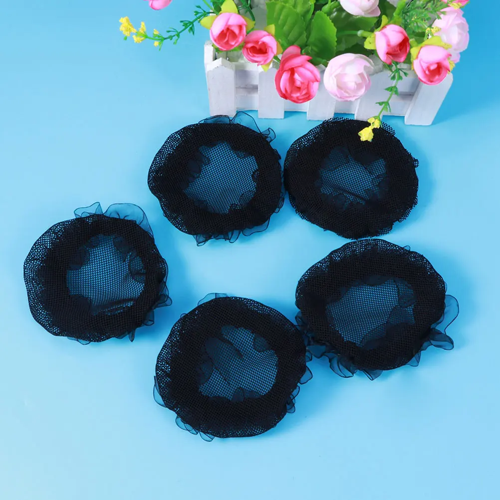 

10pcs Lace Bun Net Hair Snood Bun Cover Women Invisible Elastic Durable Lightweight Secure Grip For Hot Weather Professional