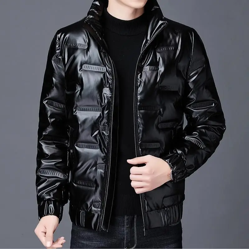 

Men's down Cotton Jaet Winter Thiened ort Bright Surface Warm Sli Men's Outerwear Coat Regular Thin ...