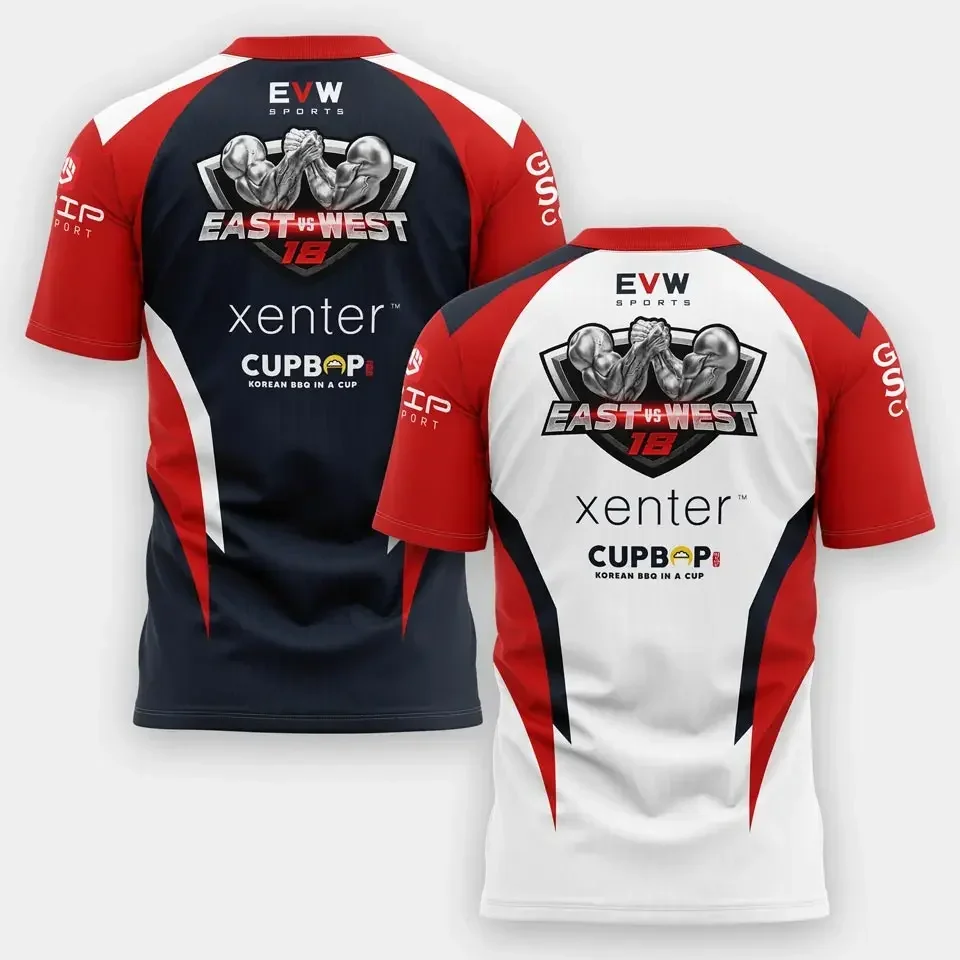 CHICAGO East Vs West ARMWRESTLING 18 Short Sleeve Jersey for Wrist Enthusiasts Training Fitness Game Day Uniform