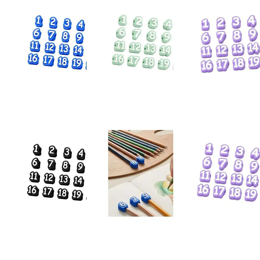 Numbered Pencil Sleeves 1 to 20, Point Protectors for Pencil Case Storage, Classroom Organization and Drawing Practice D2RC