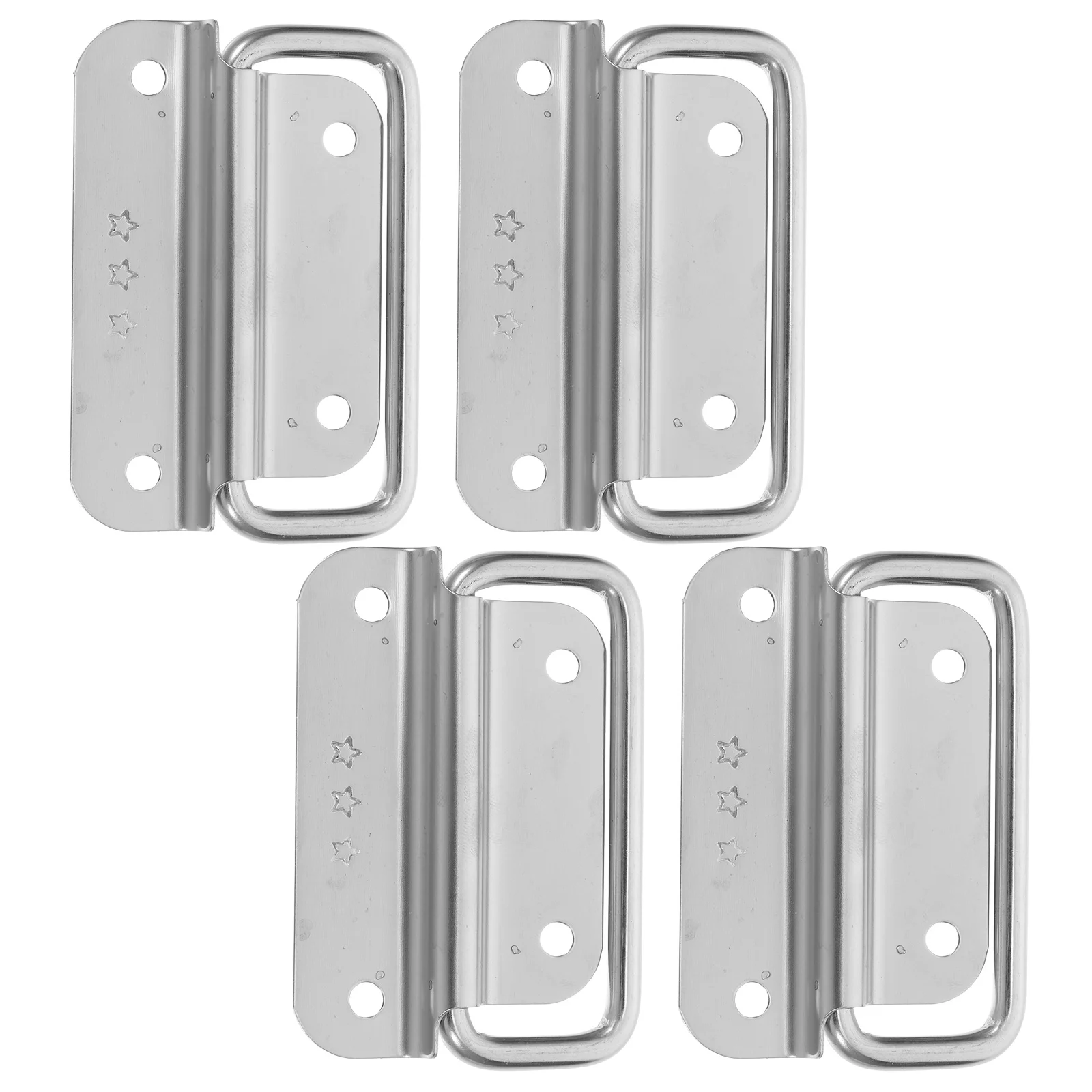

4pcs Foldable Stainless Steel Recessed Pull Handles Heavy Duty Cabinet Drawer Hardware Chest Box Container Case Tool Hatch