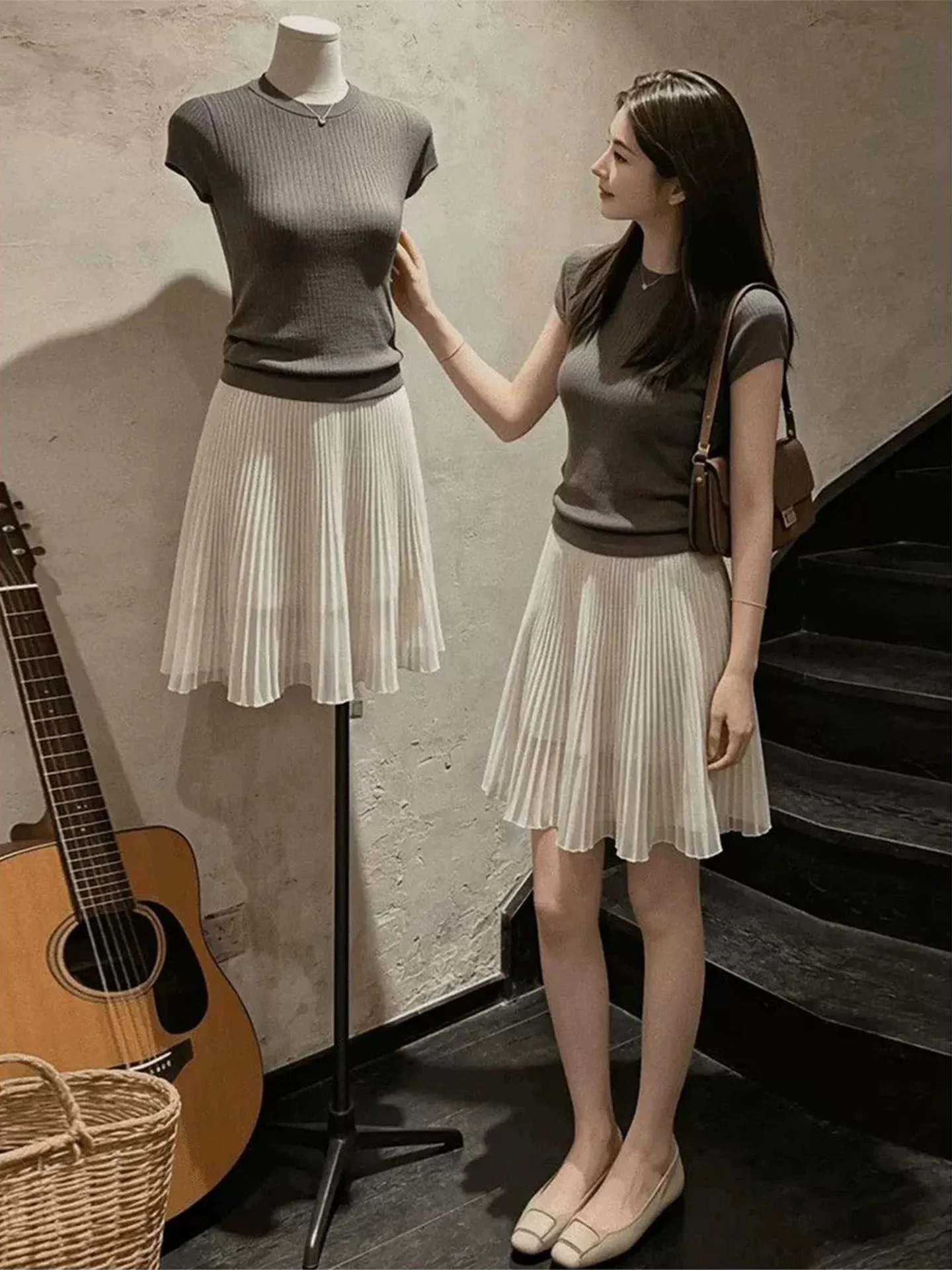 Pure Desire Transparent Fish Tail Skirt Knitted Mesh Half Skirt Women's Summer High Waist A-Line Short Skirts Breathable Casual