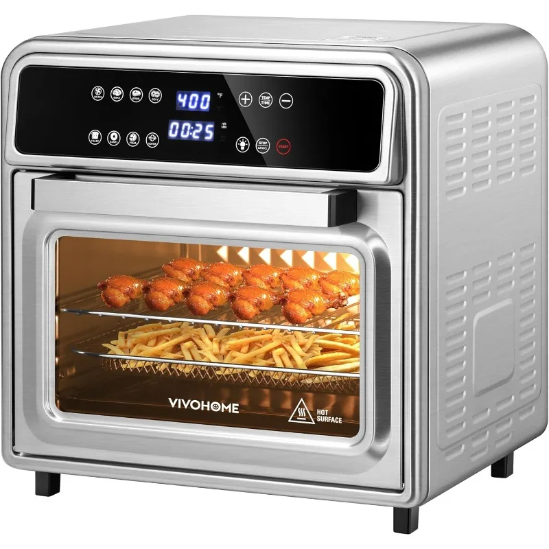 21 Qt Air Fryer Toaster Oven Combo,8-in-1 Convection Oven Countertop w/ Rotisserie and Dehydrator,Stainless Steel Air Fryer Oven