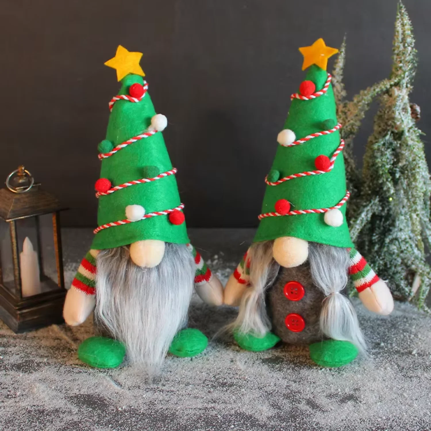 2024 Handmade Christmas Ornaments Faceless Dolls Christmas Tree Style Long Hat Stuffed Plush Gnome Dolls