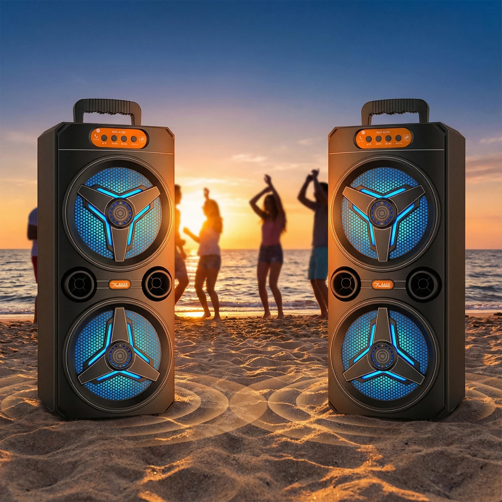 

Портативная Bluetooth-колонка с беспроводным микрофоном для караоке, поддержка TWS/AUX/USB/TF-карт/FM-радио для вечеринок, активного отдыха, кемпинга и использования на заднем дворе