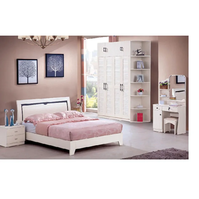 king size bedroom set wood full   with mattress and wardrobe  bed  