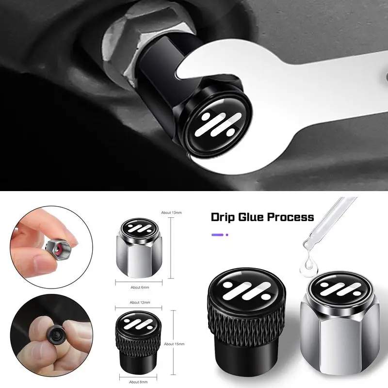 For IM Motors IM5 IM6 LS6 Car Wheel Tire Valve Caps Metal Air‑Stem Cover Anti‑Corrosion Rim Decor Auto Exterior Decor Parts