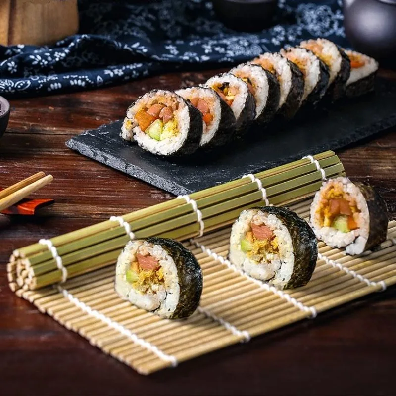 DIY máquina para hacer Sushi de bambú estera rodante herramientas para Sushi rodillos de arroz utensilio de cocina fabricante de mano comida rollo de arroz molde accesorios de cocina