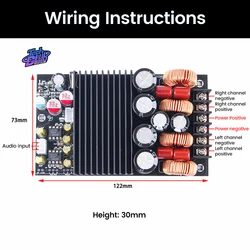 DC 48V TPA3255 HIFI Stereo 300W*2 Class D Amplifier Digital 2.0 Channel 600W Audio Power Amplifier Board