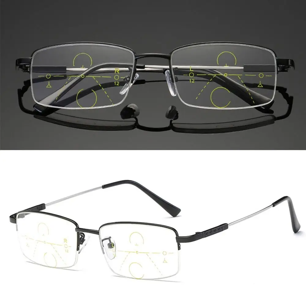 Blaulichtfilternde Lesebrille Progressive Nah-Fern Multifokale Weitsichtbrille 3-in-1 Ultraleicht