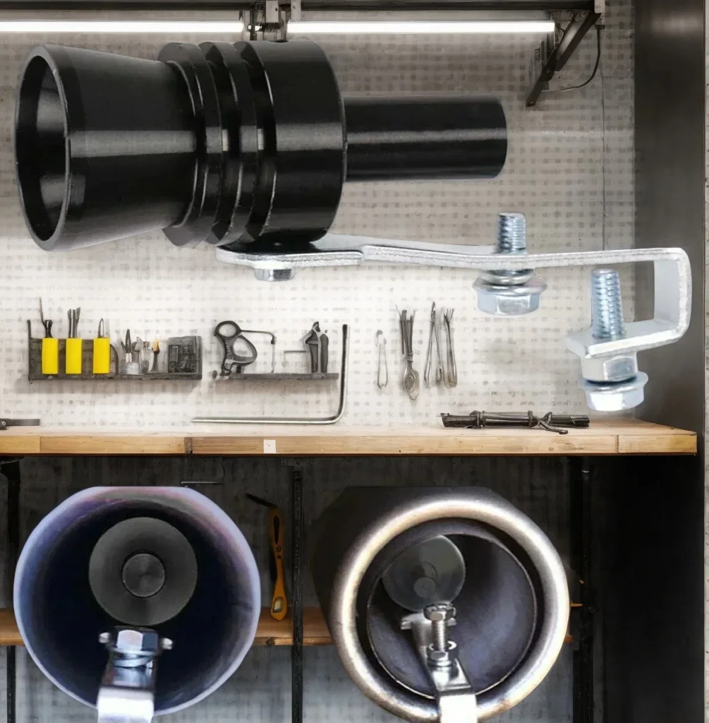 

XL Black Turbo Sound Simulator - Adjustable Exhaust Muffler Whistle for Deep Roar Vehicle Effects