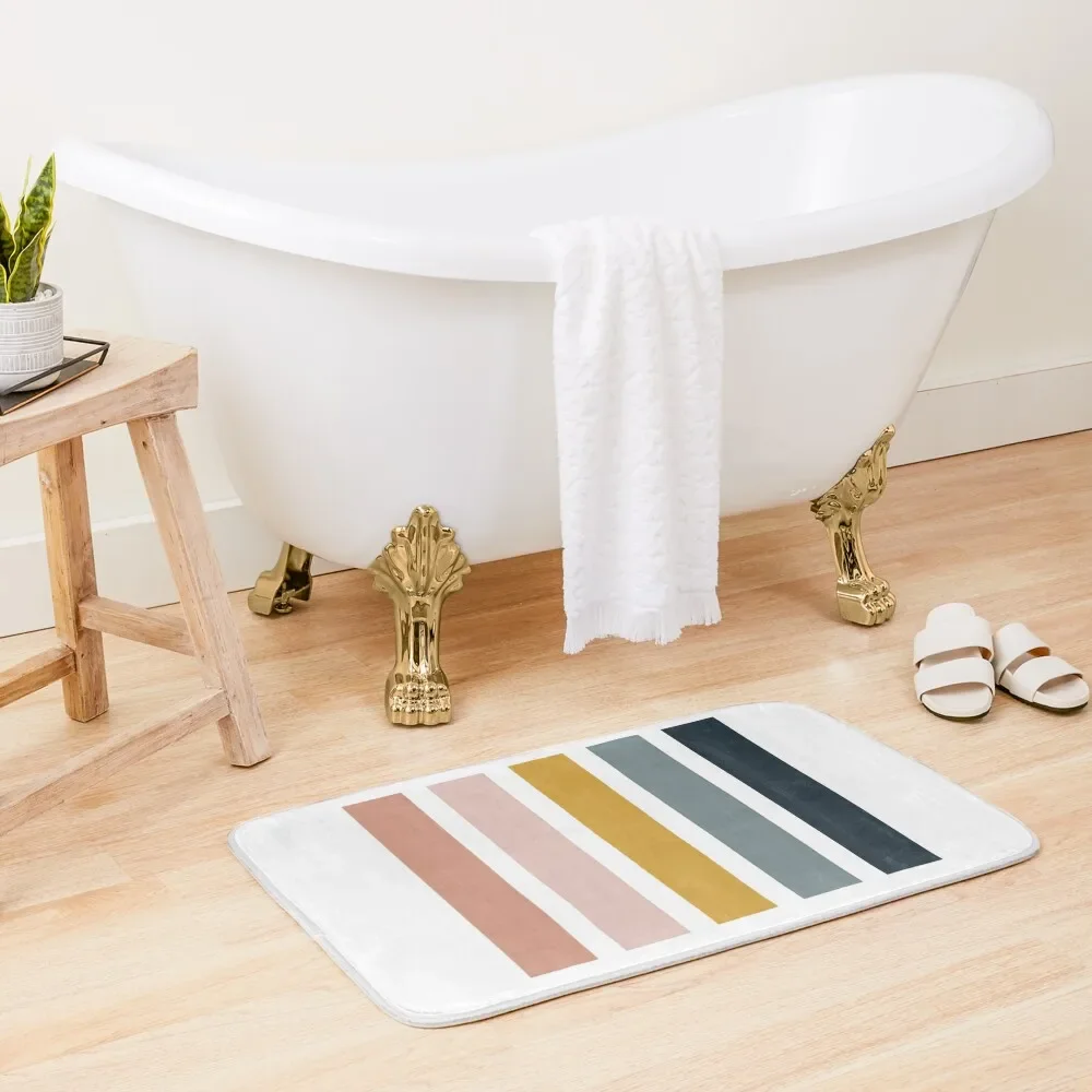 

Mid-Century Modern | Neutral Terracotta Colors Bath Mat Non-Slip And Washable Kitchen Accessories For Shower And Services Mat