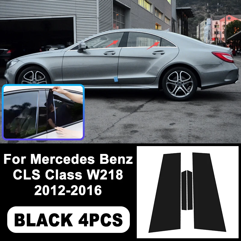For Mercedes Benz CLS Class W218 2012-2016 B/C Pillar Stickers - PC Window Decorative Trim for Middle Pillar,Car Accessories