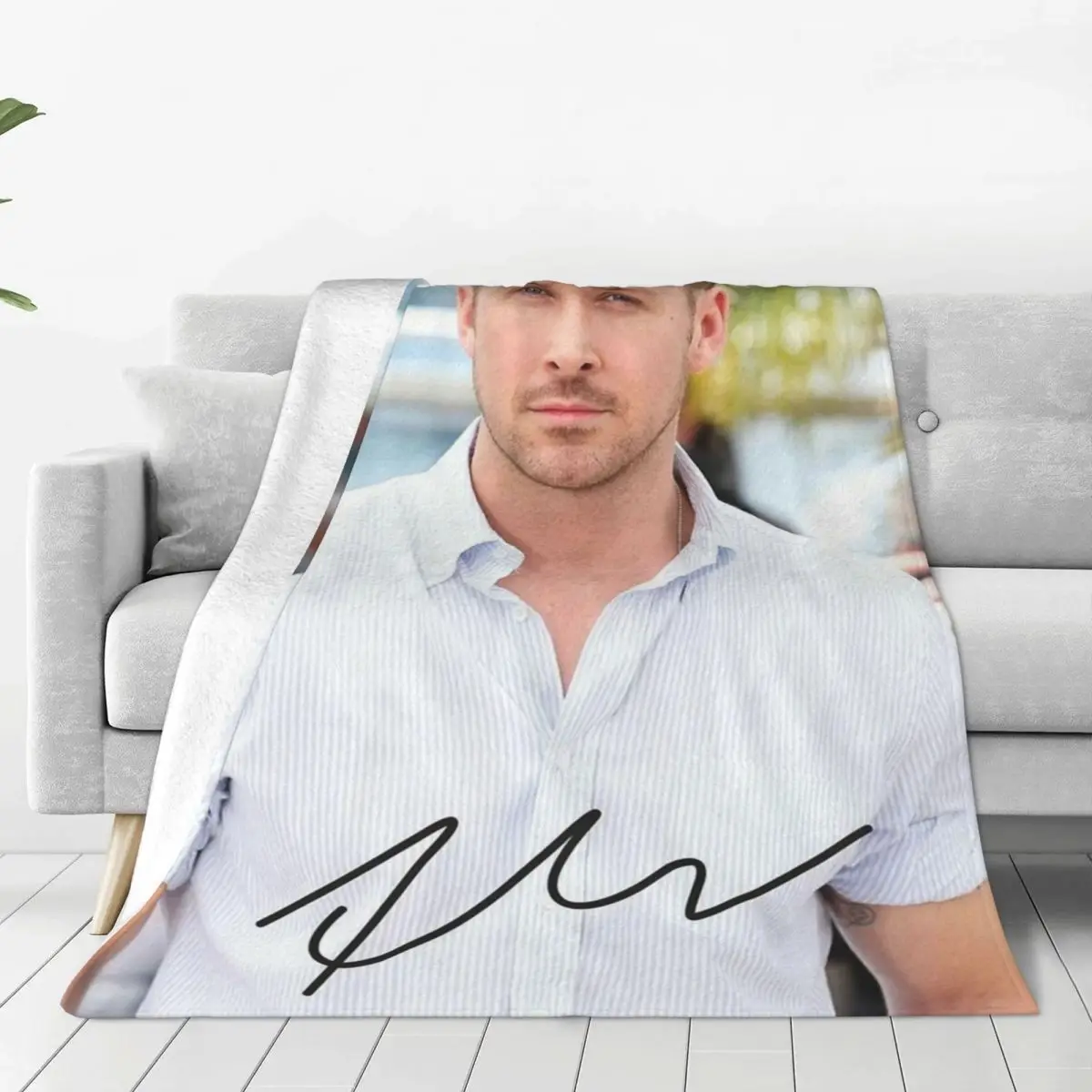 Comfort Ryan Gosling Blanket Merch Home Decorative Handsome Blanket Throw Warm Flannel for Outdoor