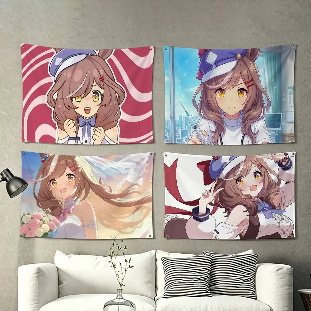 M-Matikane U-Umamusume Mambo Flags Wall Hanging Tapestry Outdoor Garage Room Decorative flag Background Blanket