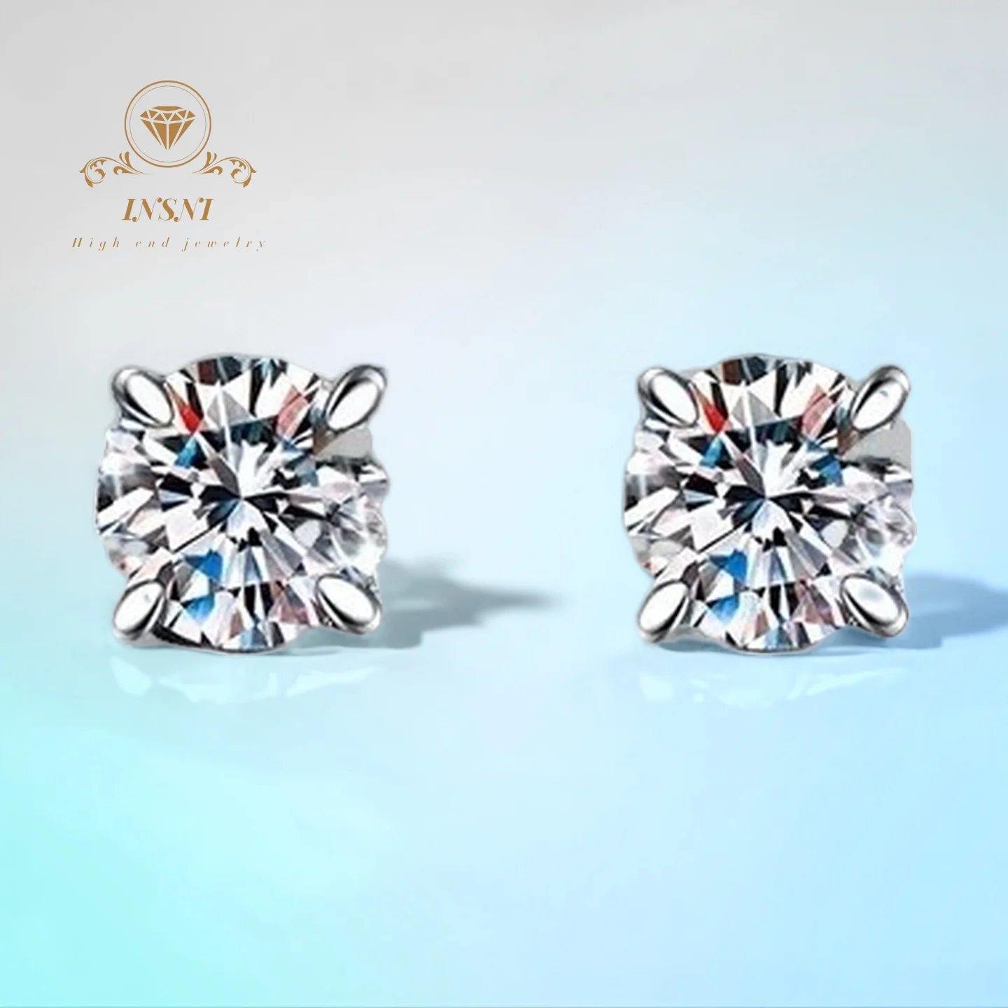 

Mozambican Diamond Ears S925 Sterling Silver Cross-border Ear-free Magnetic Stud Earrings Classic Four-claw Men's and Women's Mo