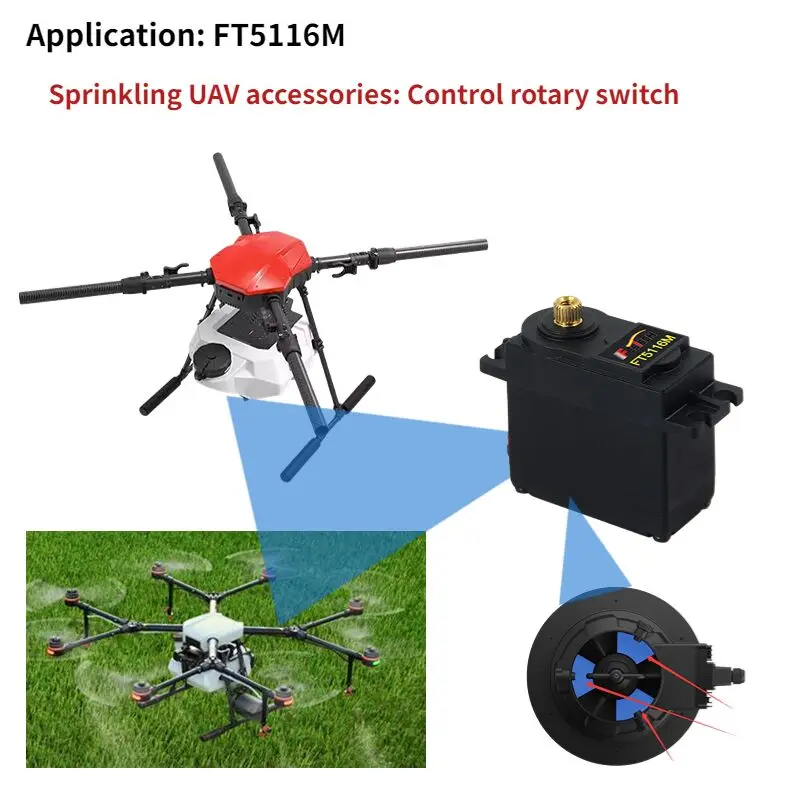 360 Degree Agricultural Plant Protection Drone Use FEETECH FT5116M  17kg Waterproof High Torque Metal Gear  Programmable Servo