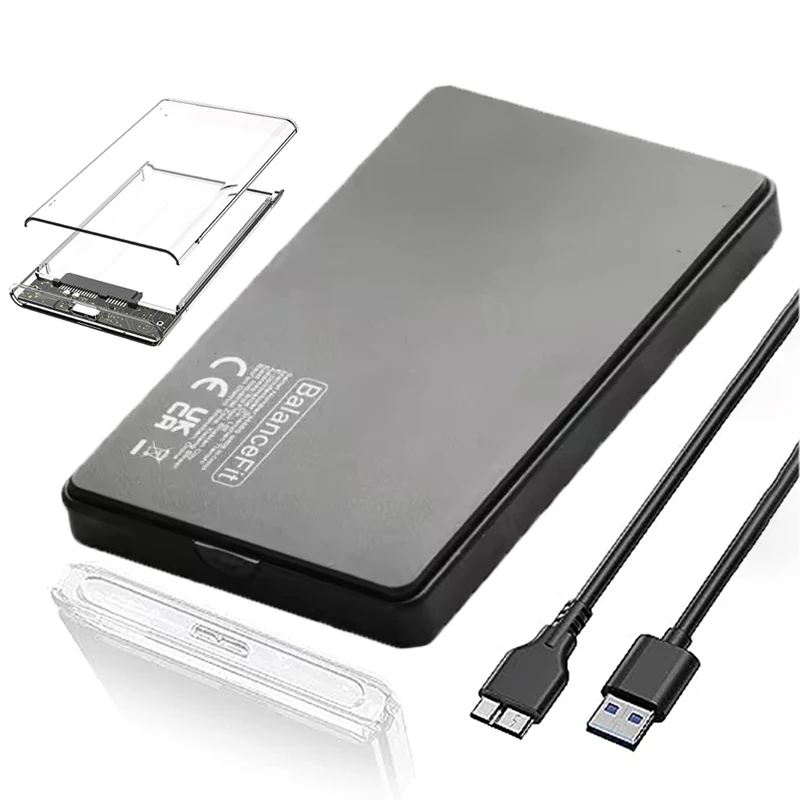 Caja de disco duro de 2,5 pulgadas USB 3,0/tipo C a SATA III caja de disco duro externo para disco duro SATA SSD HDD de 2,5 pulgadas compatible con UASP