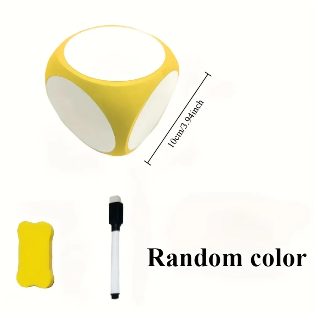 3個/セット 巨大EVAダイスセット - パーティー、教室、数学、英語用の再利用可能な書き込み&消去機能付き、ペン1本とスポンジ消しゴム1本付き