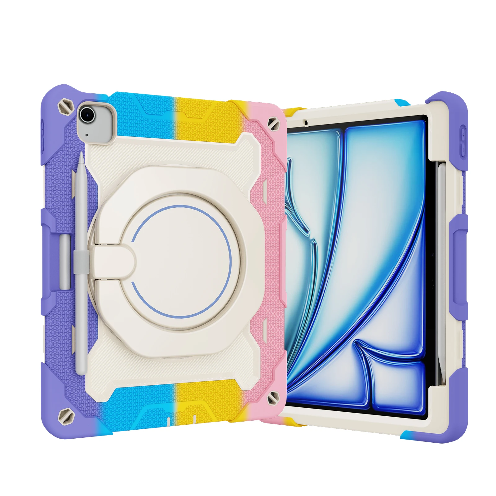 

360 Rotating Case For iPad A16 11th Air Pro 11 2025 2024 10.9 10th Air 4 5 Pro11 1-2-3-4th Gen Mini A17 Pro 6 Rugged Stand Cover