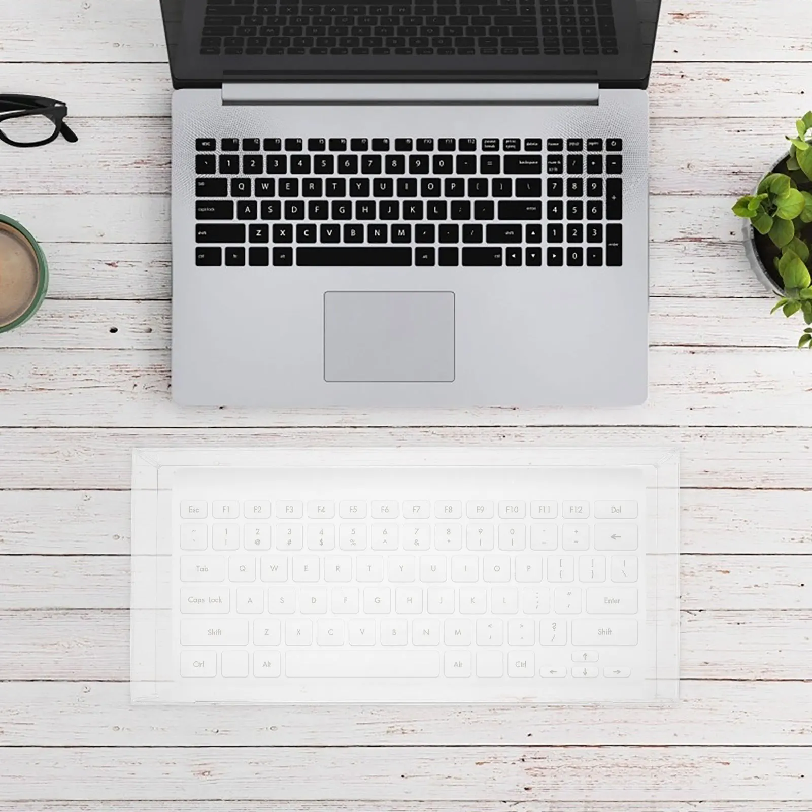 

Clear Acrylic Keyboard Cover Waterproof Dust Protector For Desktop Laptop Precise Cutouts Easy Installation Office Home Use Cat