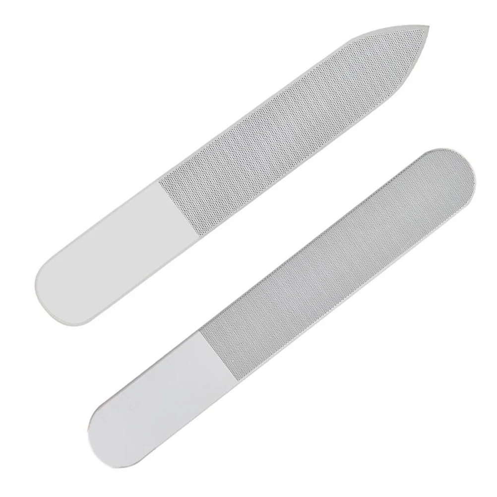 1 قطعة ملف زجاجي مزدوج الوجهين للأظافر الصناعية الطبيعية مانيكير إزالة طلاء الأظافر سطح الرملي لامعة السلس إنهاء ملفات الأظافر